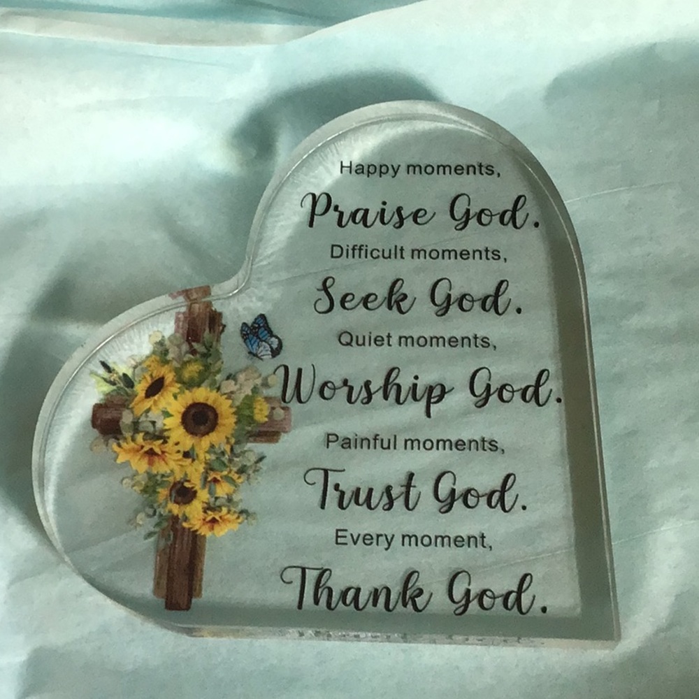 Heart Shaped Scripture Acrylic New Approximate Measurements 4 x 4 x 0.5 …